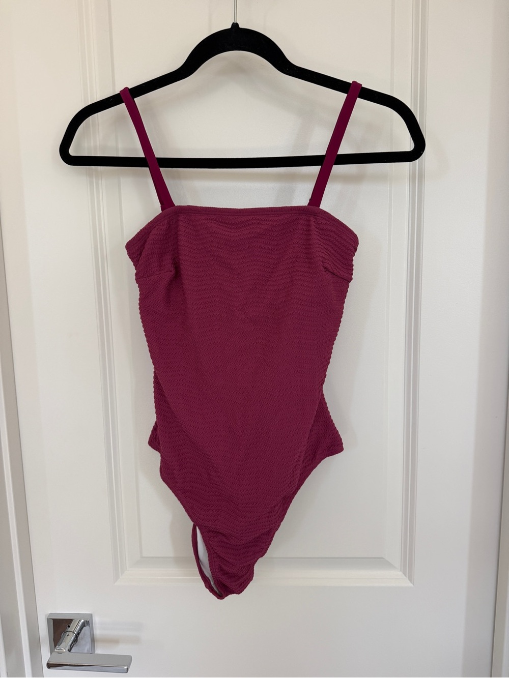 Textured Magenta One-Piece Swimsuit